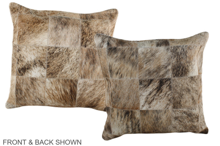 Patchwork 16"x16" Brazilian Cowhide Pillow #A36481 by Hudson Hides