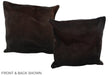 Chocolate 16"x16" Brazilian Cowhide Pillow #A36492 by Hudson Hides