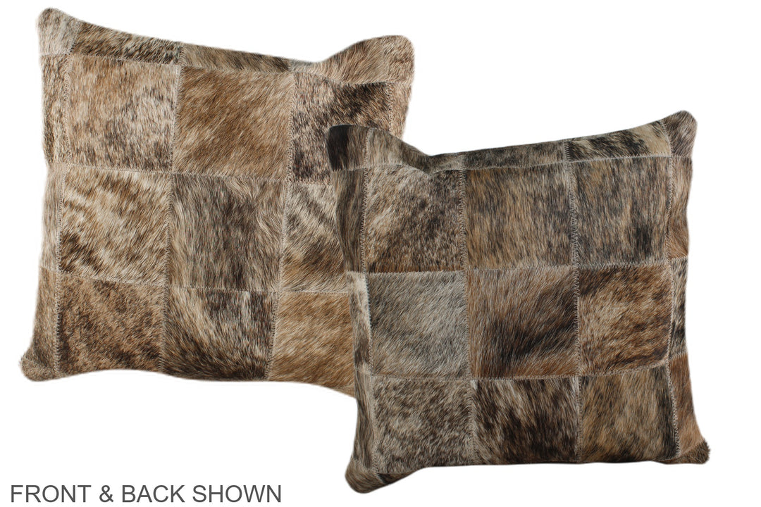 Patchwork 16"x16" Brazilian Cowhide Pillow #A36493 by Hudson Hides
