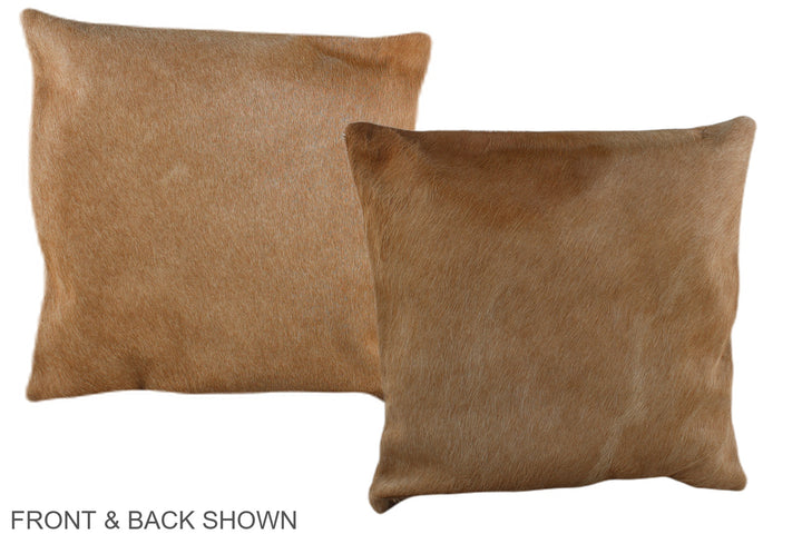 Solid Brown 16"x16" Brazilian Cowhide Pillow #A36498 by Hudson Hides