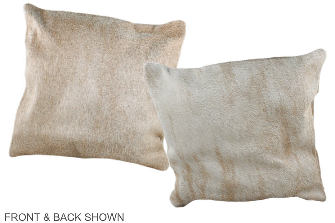 Beige 16"x16" Brazilian Cowhide Pillow #A36503 by Hudson Hides