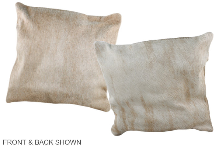 Beige 16"x16" Brazilian Cowhide Pillow #A36503 by Hudson Hides