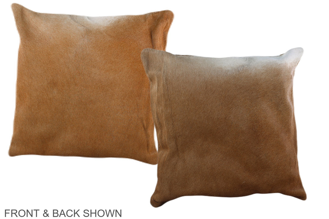 Solid Brown 16"x16" Brazilian Cowhide Pillow #A36505 by Hudson Hides