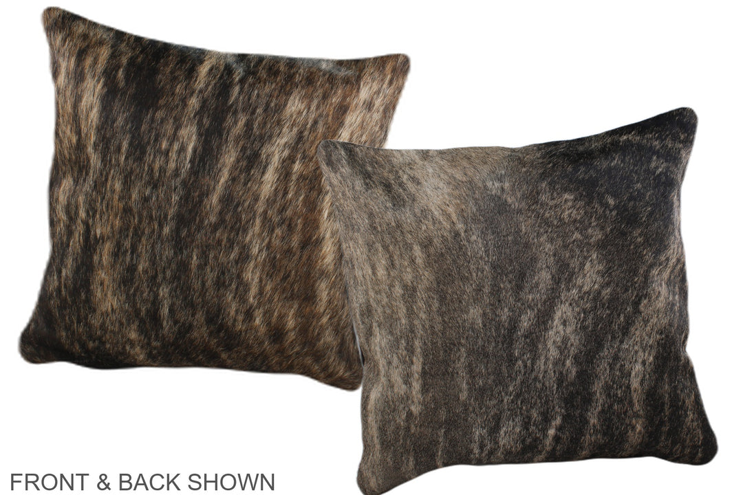 Dark Brindle 16"x16" Brazilian Cowhide Pillow #A36516 by Hudson Hides