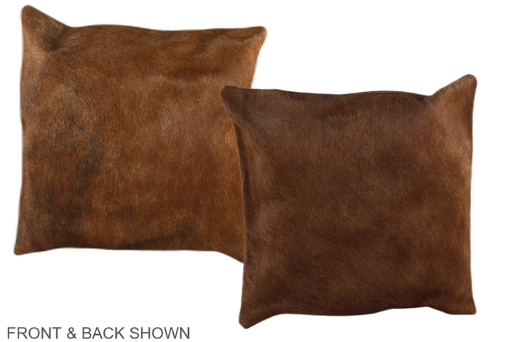 Solid Brown 16"x16" Brazilian Cowhide Pillow #A36518 by Hudson Hides