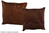 Solid Brown 16"x16" Brazilian Cowhide Pillow #A36521 by Hudson Hides
