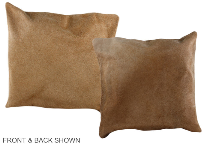 Solid Brown 16"x16" Brazilian Cowhide Pillow #A36522 by Hudson Hides