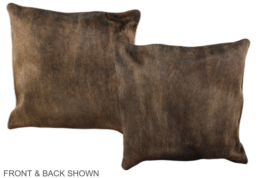 Chocolate 16"x16" Brazilian Cowhide Pillow #A36529 by Hudson Hides