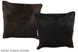 Solid Black 16"x16" Brazilian Cowhide Pillow #A36533 by Hudson Hides