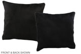 Solid Black 16"x16" Brazilian Cowhide Pillow #A36534 by Hudson Hides