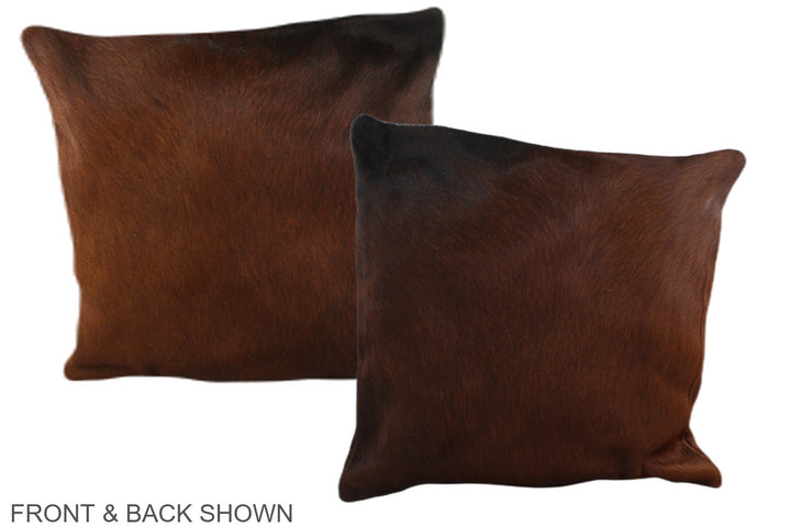 Brown with Red 16"x16" Brazilian Cowhide Pillow #A36535 by Hudson Hides