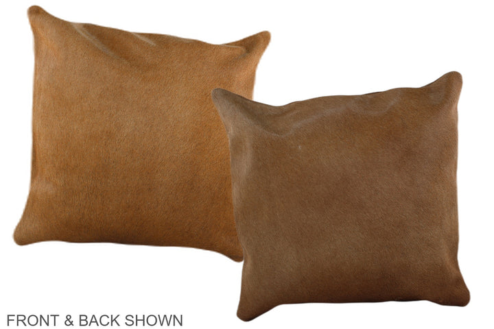 Solid Brown 16"x16" Brazilian Cowhide Pillow #A36536 by Hudson Hides