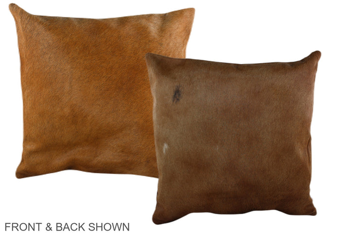 Solid Brown 20"x20" Brazilian Cowhide Pillow #A36558 by Hudson Hides