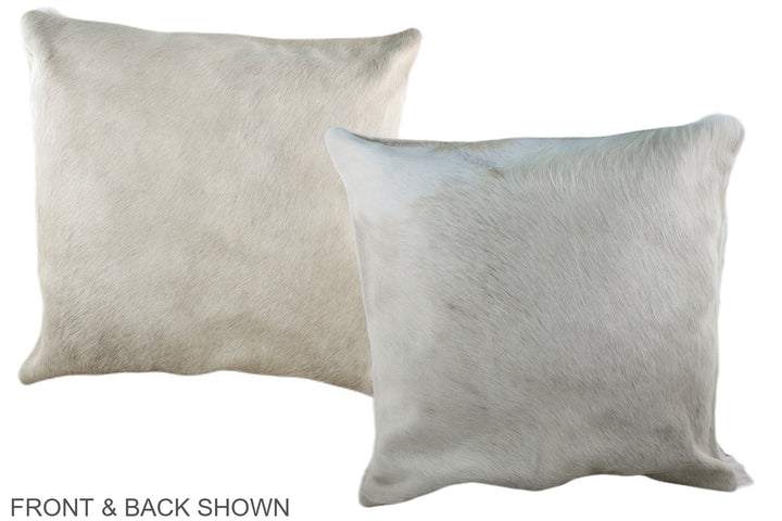 Solid White 20"x20" Brazilian Cowhide Pillow #A36576 by Hudson Hides