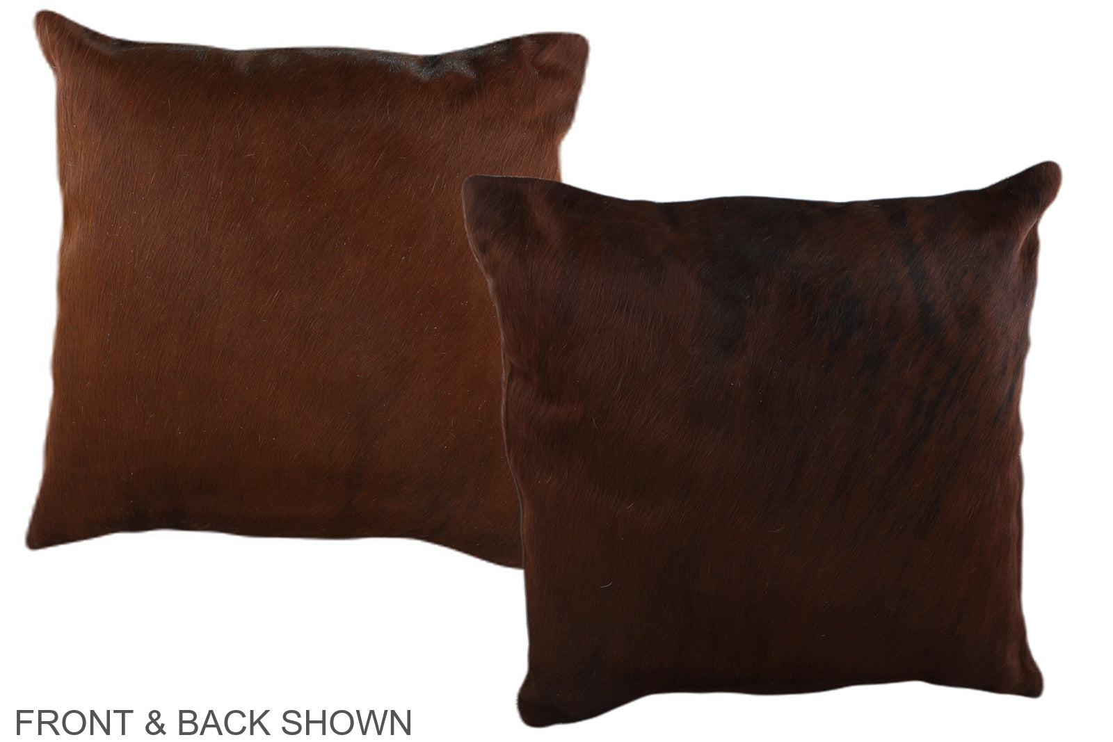 Solid Brown Cowhide Pillow #A36577