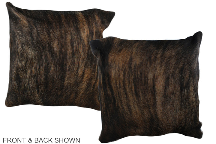 Dark Brindle 20"x20" Brazilian Cowhide Pillow #A36581 by Hudson Hides
