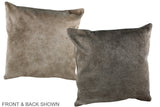 Taupe 20"x20" Brazilian Cowhide Pillow #A36591 by Hudson Hides
