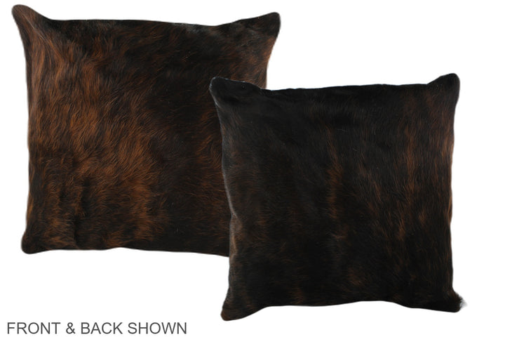 Dark Brindle 20"x20" Brazilian Cowhide Pillow #A36592 by Hudson Hides