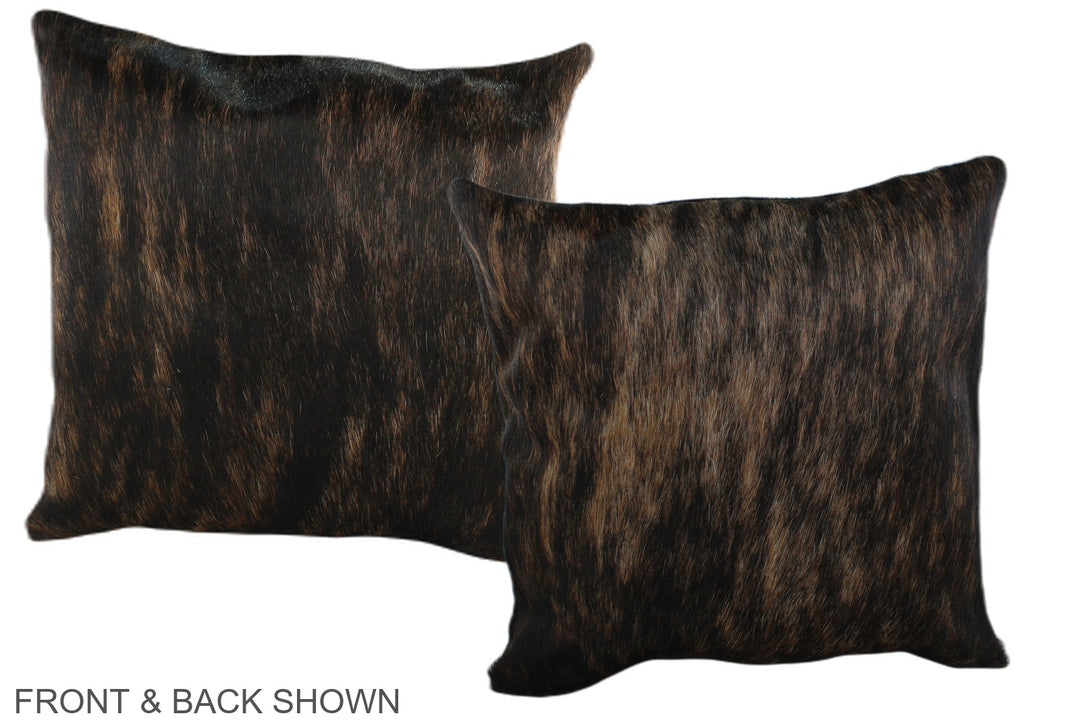 Dark Brindle 20"x20" Brazilian Cowhide Pillow #A36606 by Hudson Hides
