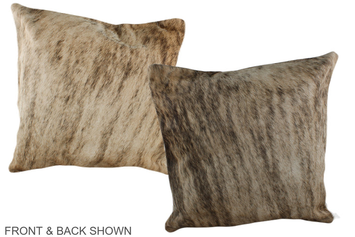 Light Brindle 20"x20" Brazilian Cowhide Pillow #A36624 by Hudson Hides