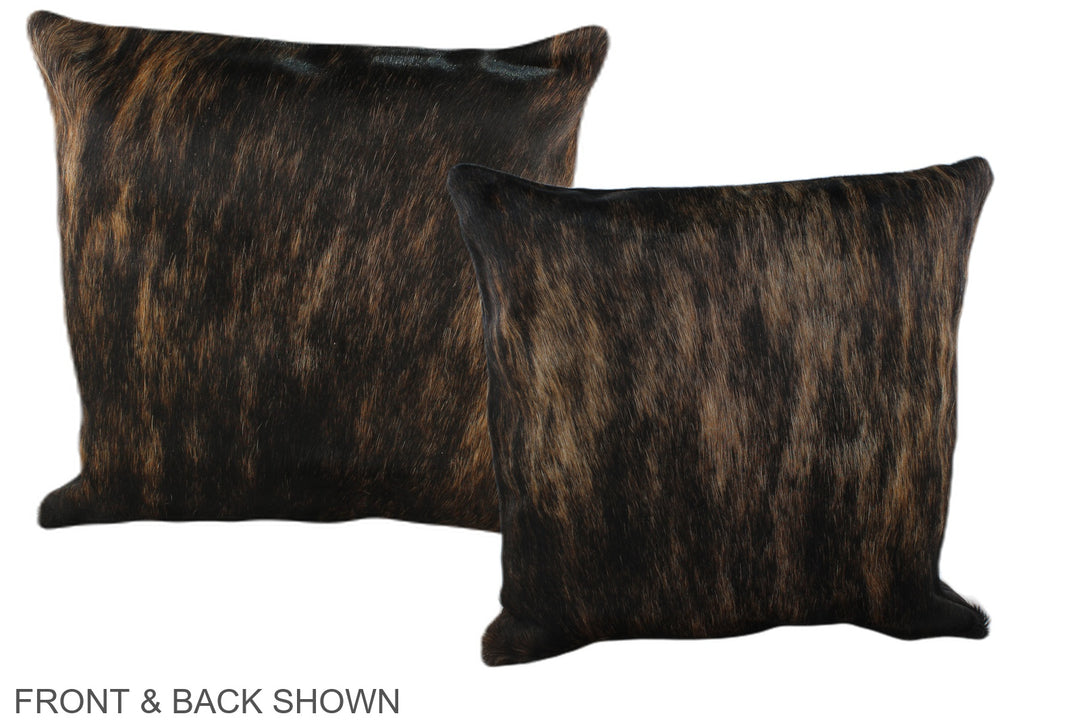 Dark Brindle 20"x20" Brazilian Cowhide Pillow #A36629 by Hudson Hides
