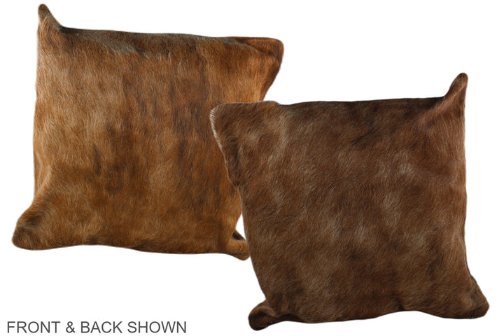 Solid Brown 20"x20" Brazilian Cowhide Pillow #A36633 by Hudson Hides