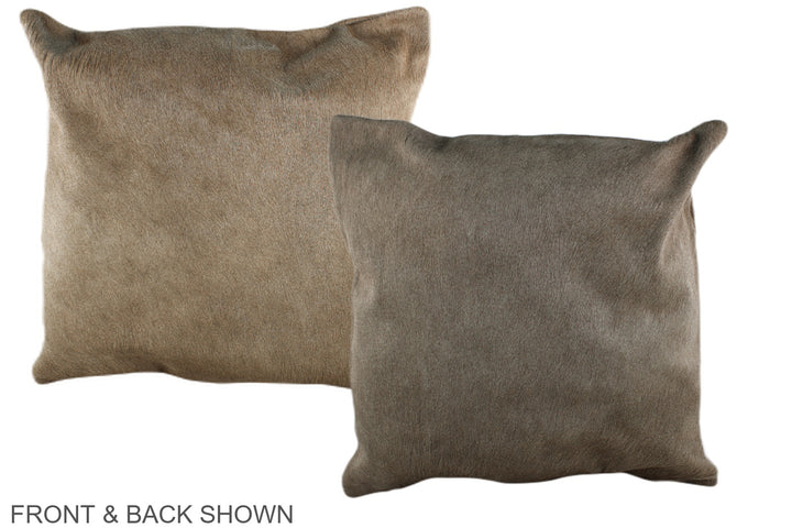 Taupe 20"x20" Brazilian Cowhide Pillow #A36638 by Hudson Hides