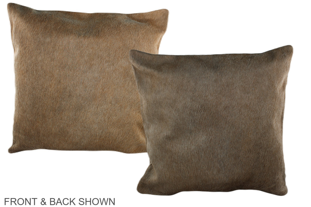 Taupe 20"x20" Brazilian Cowhide Pillow #A36657 by Hudson Hides
