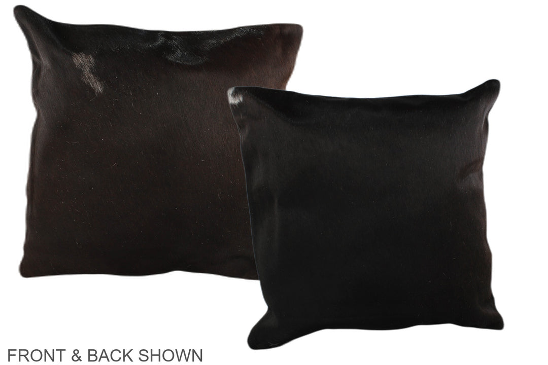 Solid Black 20"x20" Brazilian Cowhide Pillow #A36669 by Hudson Hides