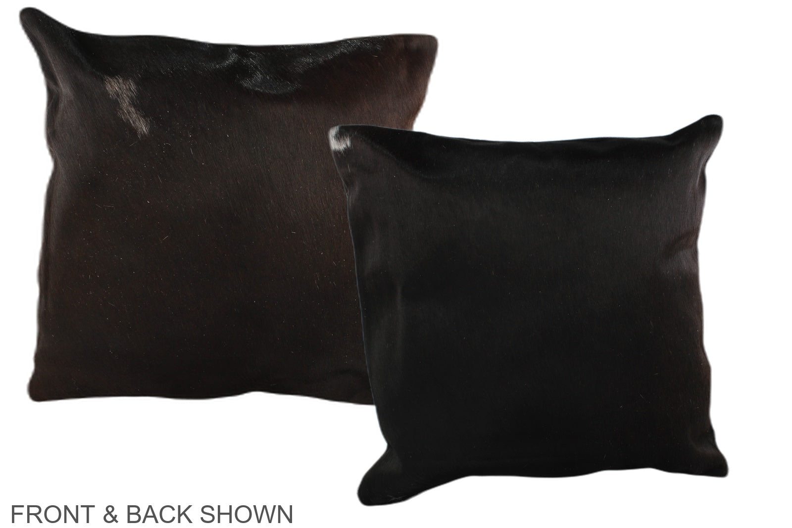 Solid Black Cowhide Pillow #A36669