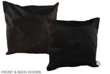 Solid Black 20"x20" Brazilian Cowhide Pillow #A36672 by Hudson Hides