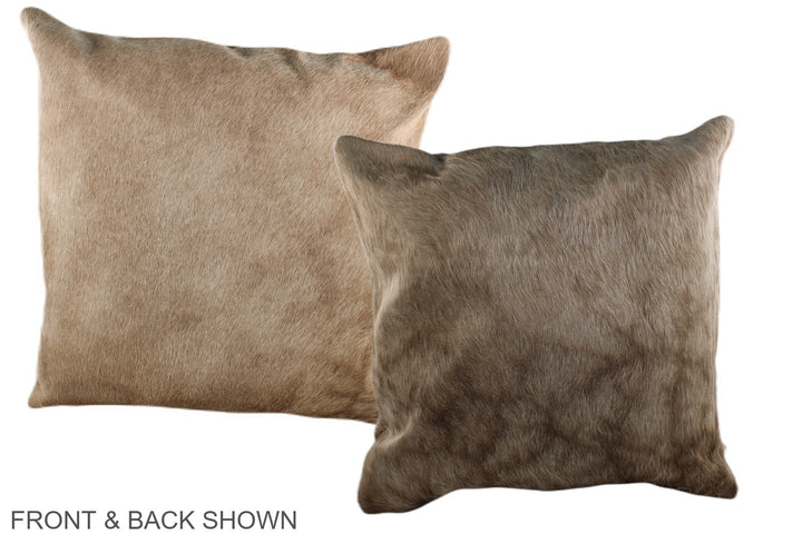 Taupe 20"x20" Brazilian Cowhide Pillow #A36675 by Hudson Hides