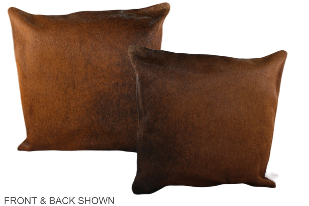 Brown with Red 20"x20" Brazilian Cowhide Pillow #A36677 by Hudson Hide