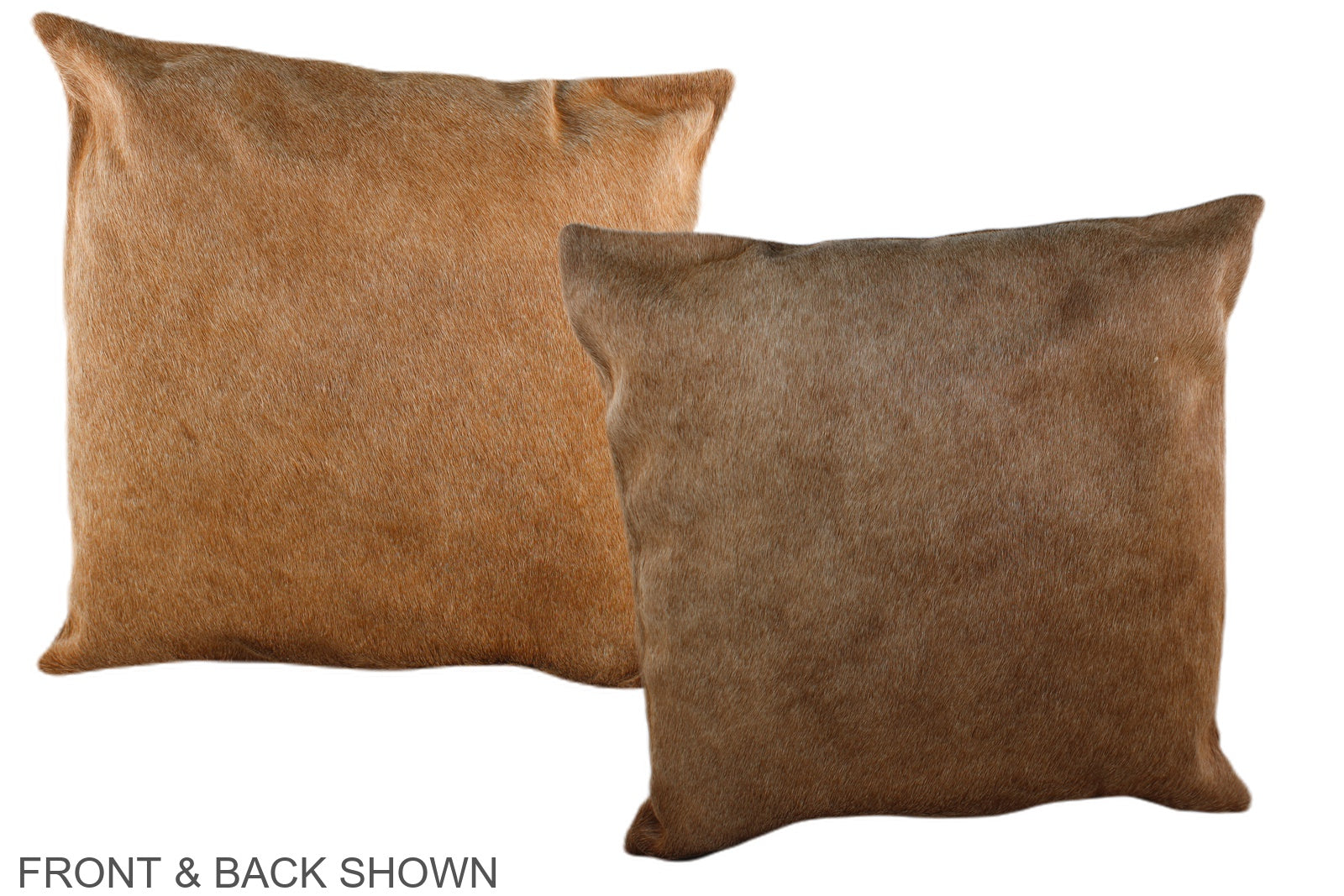 Solid Brown Cowhide Pillow #A36679