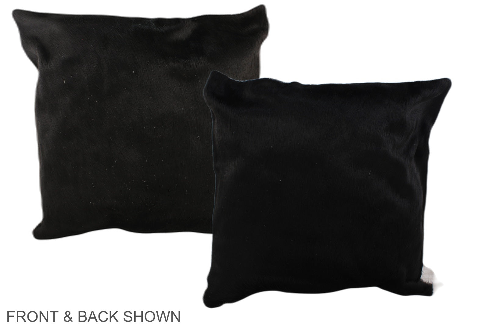 Solid Black Cowhide Pillow #A36690