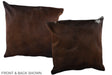 Chocolate 20"x20" Brazilian Cowhide Pillow #A36697 by Hudson Hides