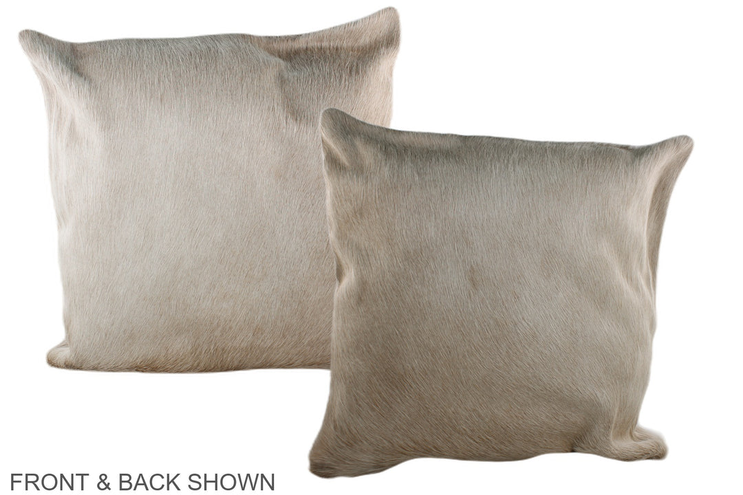 Grey with Beige 20"x20" Brazilian Cowhide Pillow #A36701 by Hudson Hid
