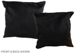 Solid Black 20"x20" Brazilian Cowhide Pillow #A36711 by Hudson Hides