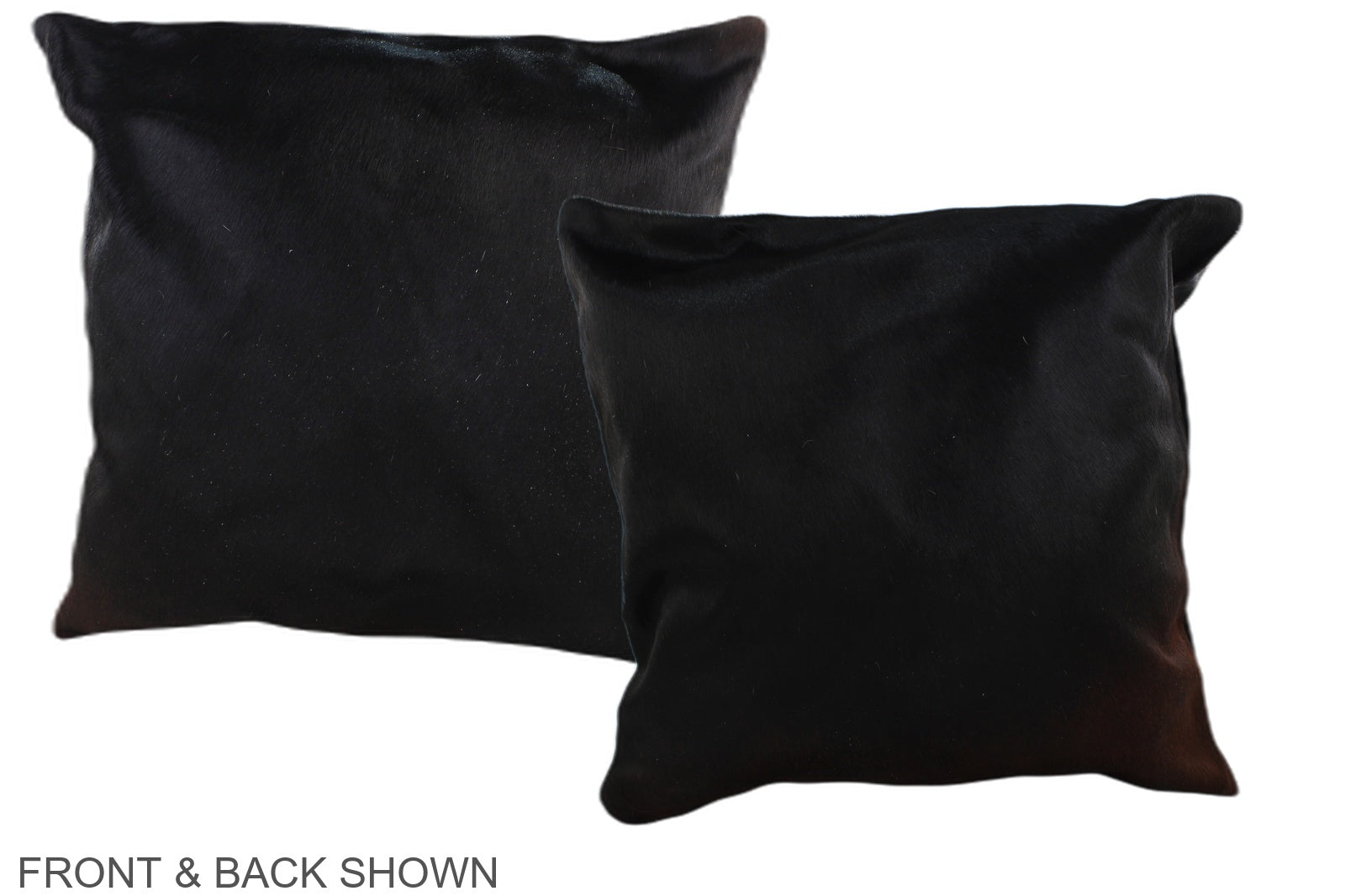 Solid Black Cowhide Pillow #A36711