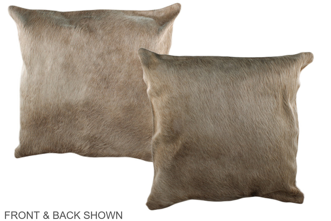 Taupe 20"x20" Brazilian Cowhide Pillow #A36713 by Hudson Hides