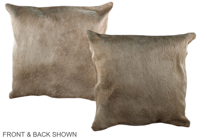 Taupe 20"x20" Brazilian Cowhide Pillow #A36713 by Hudson Hides