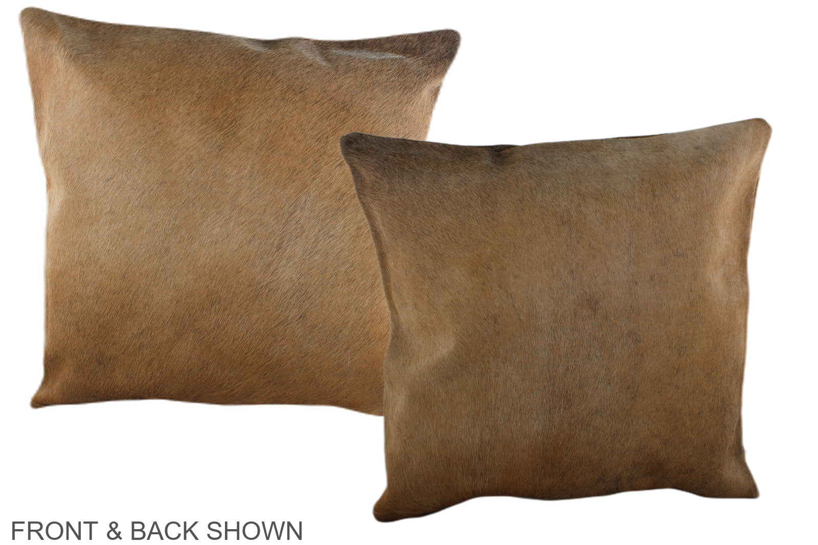 Solid Brown Cowhide Pillow #A36716