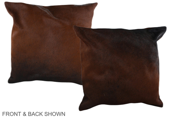 Brown with Red 20"x20" Brazilian Cowhide Pillow #A36721 by Hudson Hides