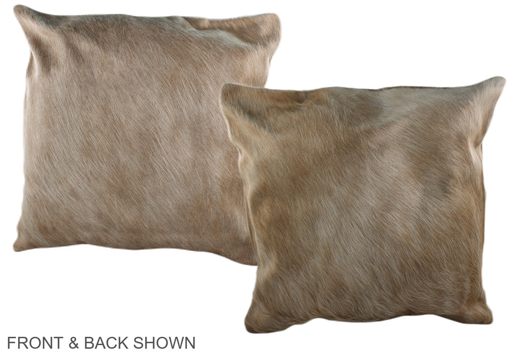 Taupe 20"x20" Brazilian Cowhide Pillow #A36722 by Hudson Hides
