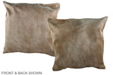 Taupe 20"x20" Brazilian Cowhide Pillow #A36722 by Hudson Hides