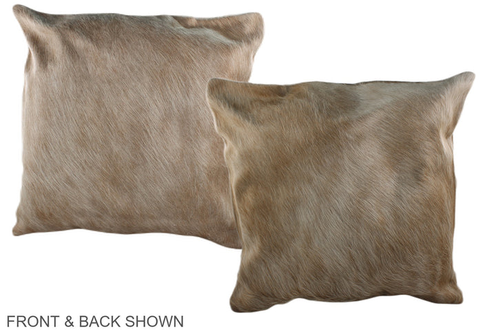 Taupe 20"x20" Brazilian Cowhide Pillow #A36722 by Hudson Hides