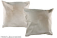Ivory with Beige 20"x20" Brazilian Cowhide Pillow #A36731 by Hudson Hides