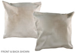 Ivory with Beige 20"x20" Brazilian Cowhide Pillow #A36731 by Hudson Hides