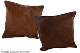 Solid Brown 20"x20" Brazilian Cowhide Pillow #A36744 by Hudson Hides
