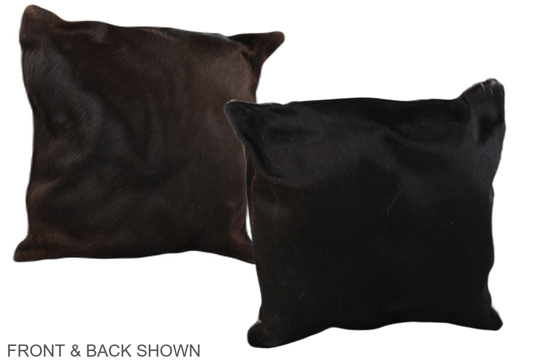 Solid Black 20"x20" Brazilian Cowhide Pillow #A36750 by Hudson Hides